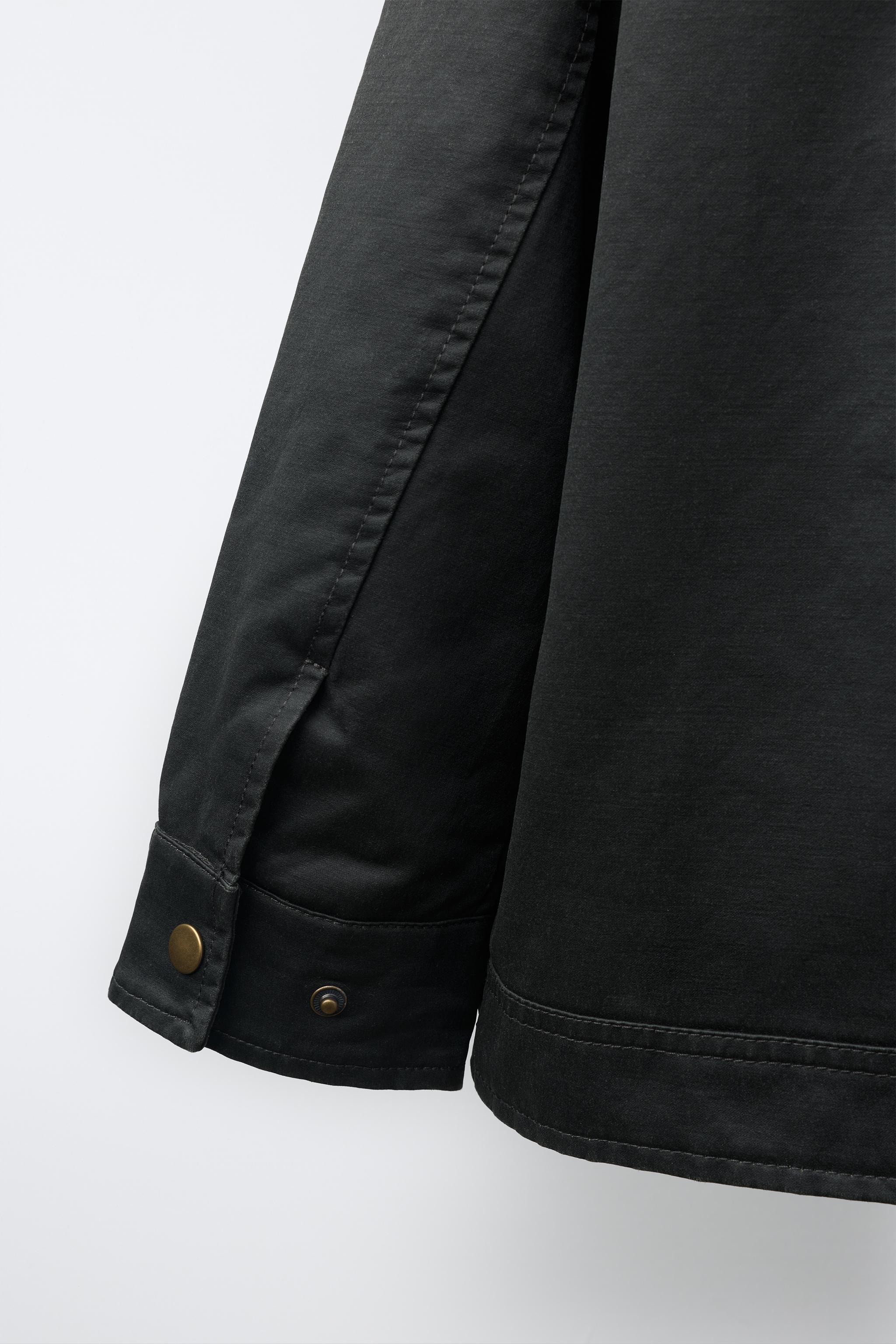 BLOUSON CIRÉ À COL CONTRASTÉ